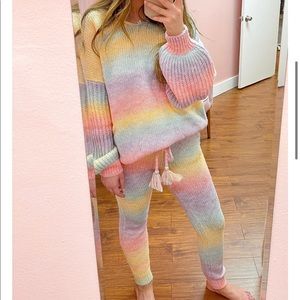 Pastel rainbow loungewear set
